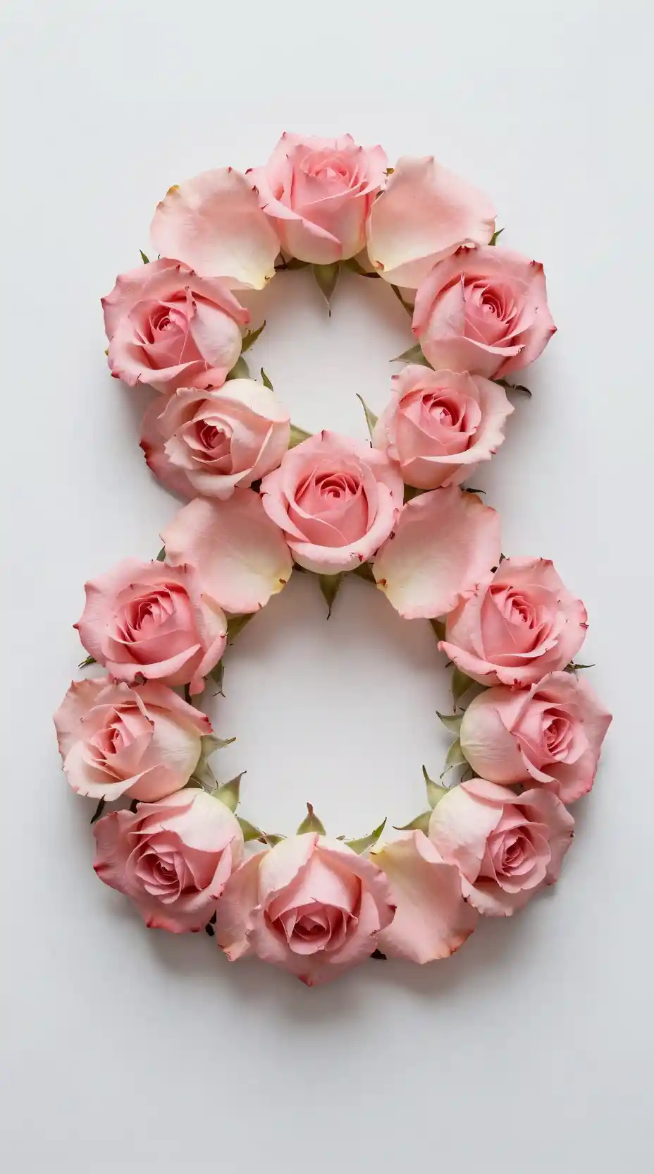 Floral Number Eight Shaped Like A Rose Bouquet