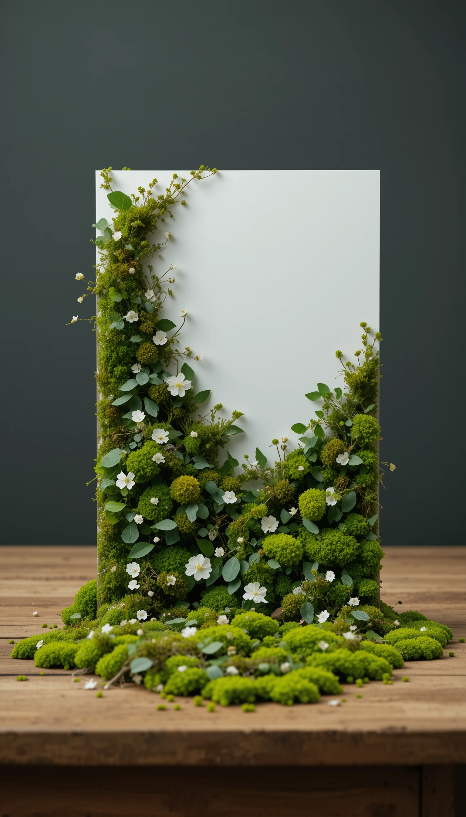 A4 paper transforming into lush green leaves and flowers