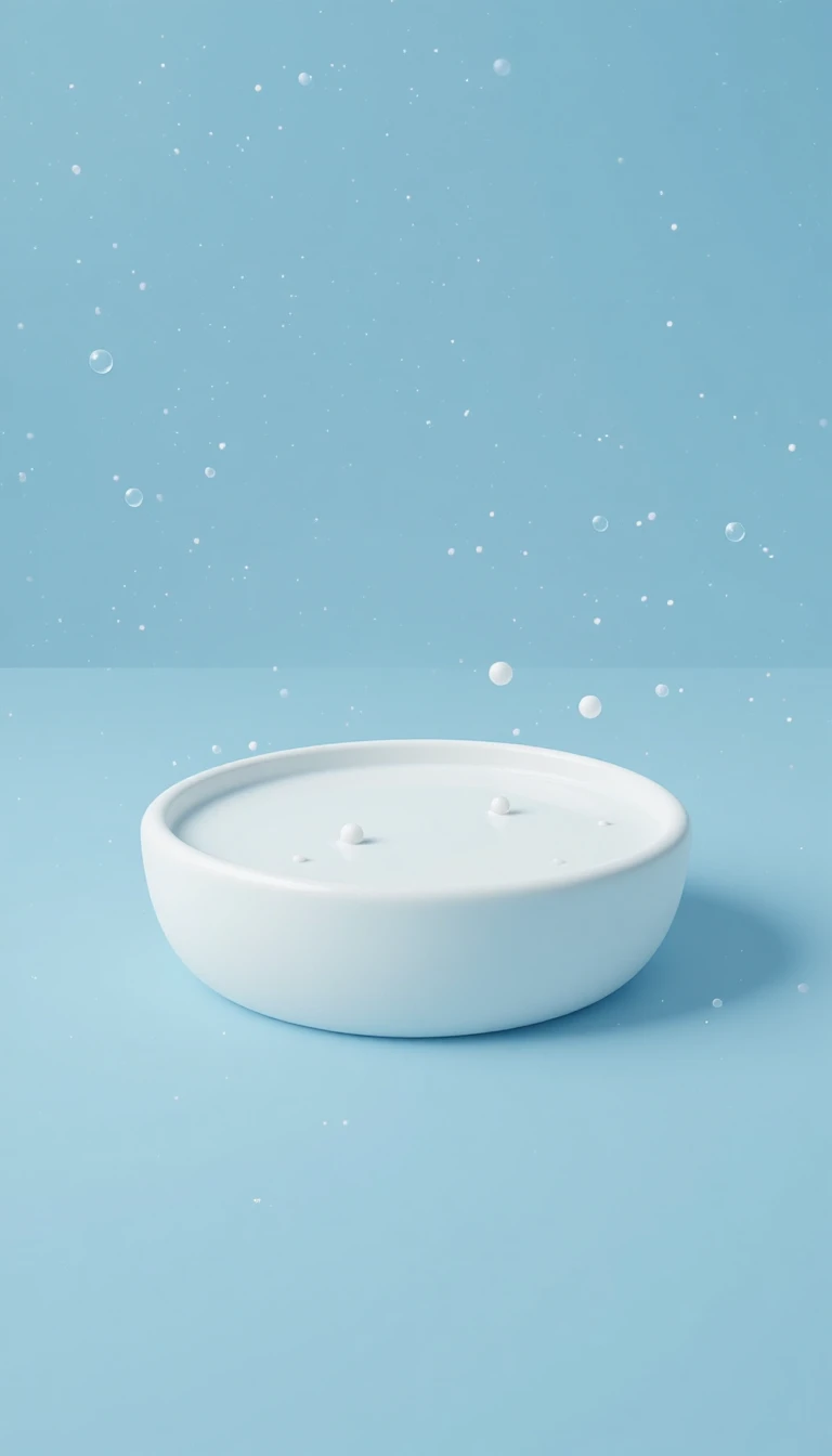 Minimal flat illustration of a small white pond with bubbles
