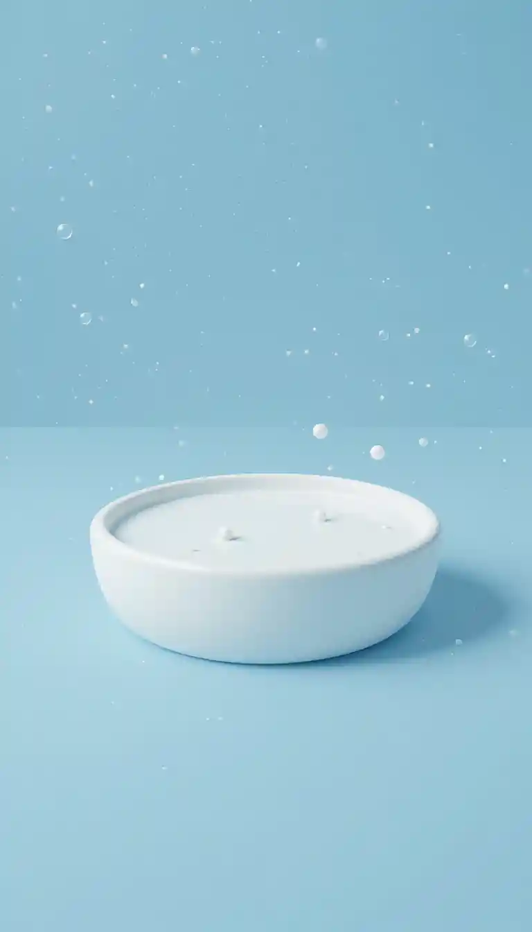 Minimal flat illustration of a small white pond with bubbles