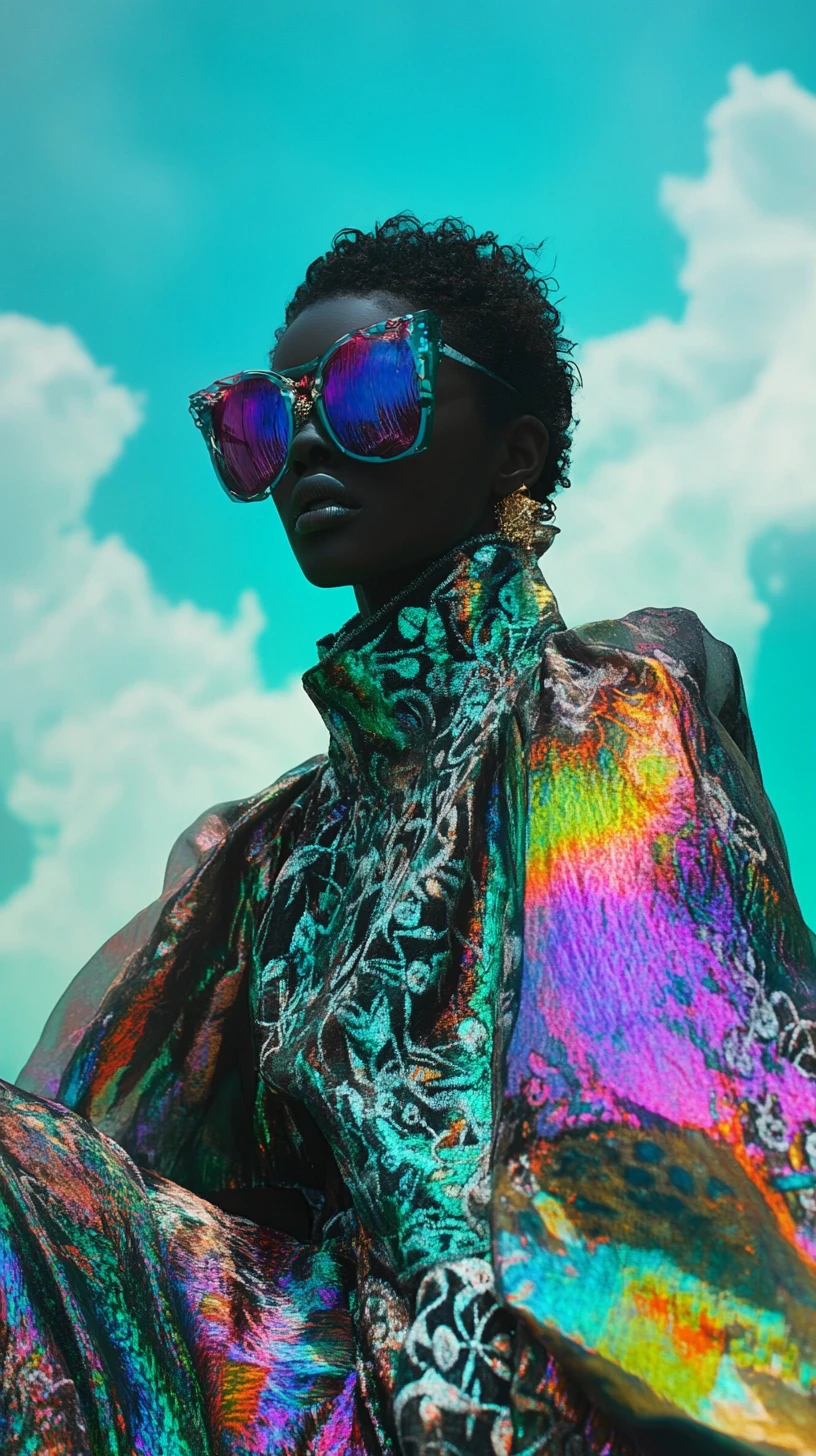 Surreal Prada fashion woman in dark psychedelic photography