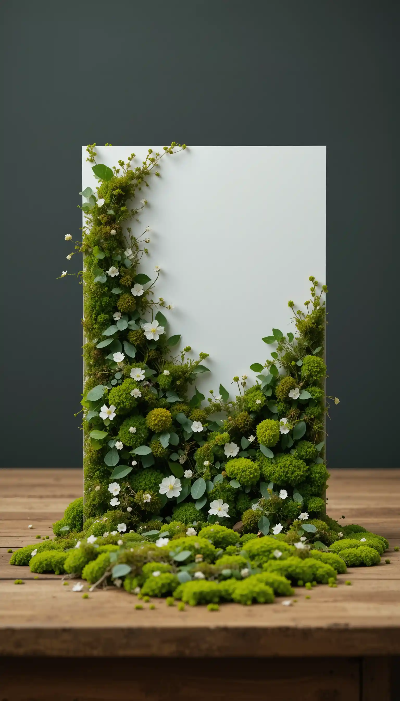 A4 paper transforming into lush green leaves and flowers