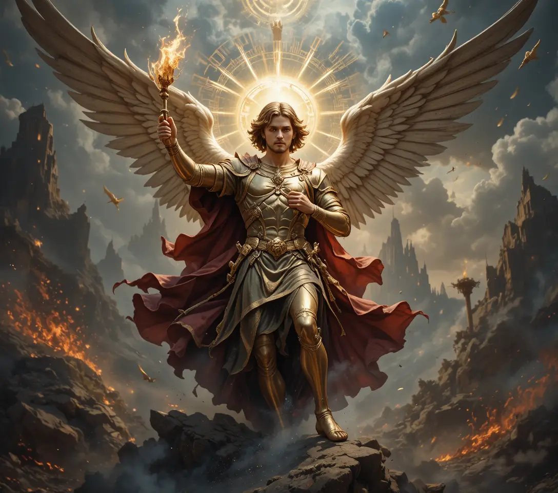 San Michele Arcangelo che affronta Satana in battaglia