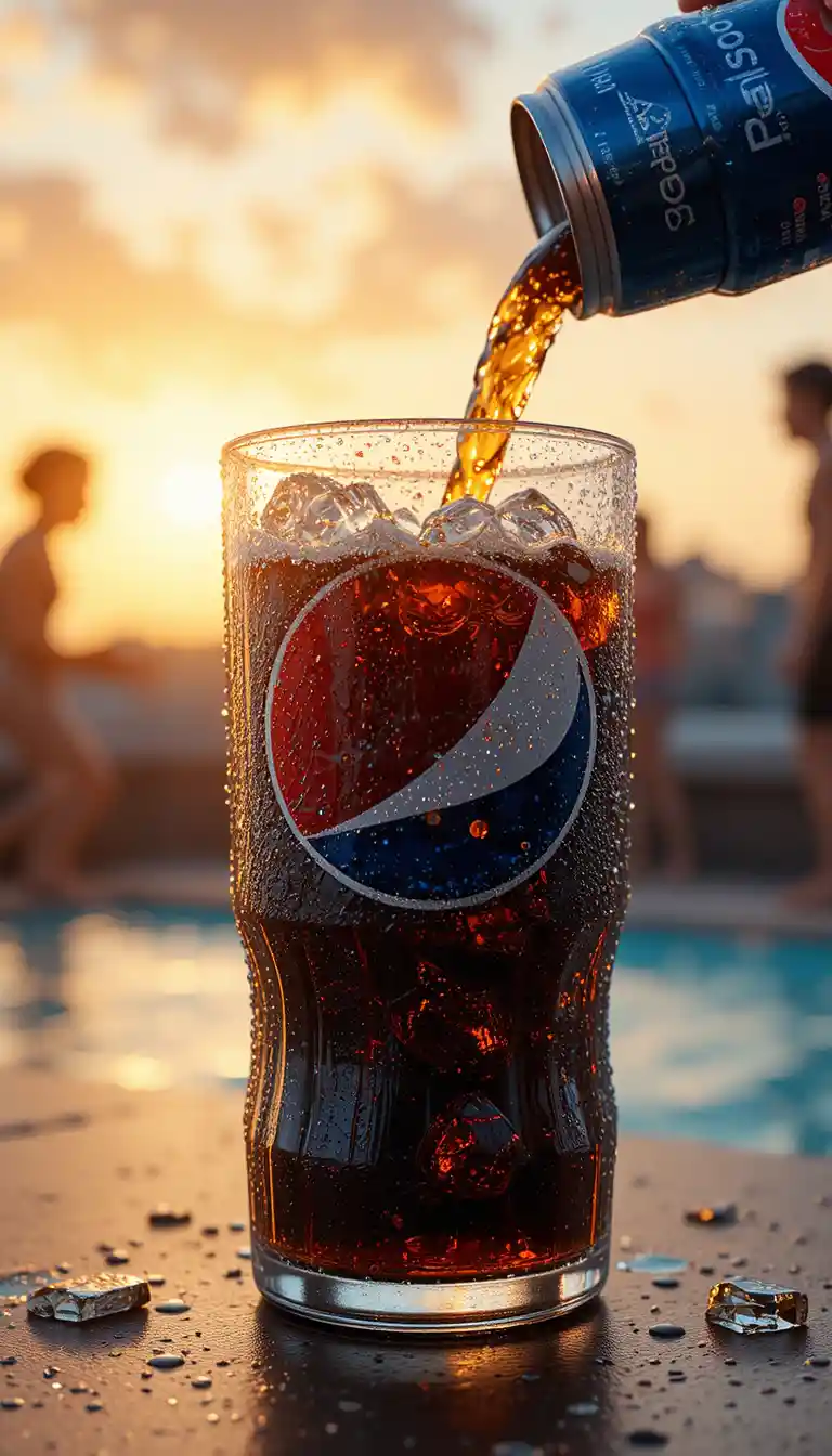 Extreme close up of ice cold soda can with fizz