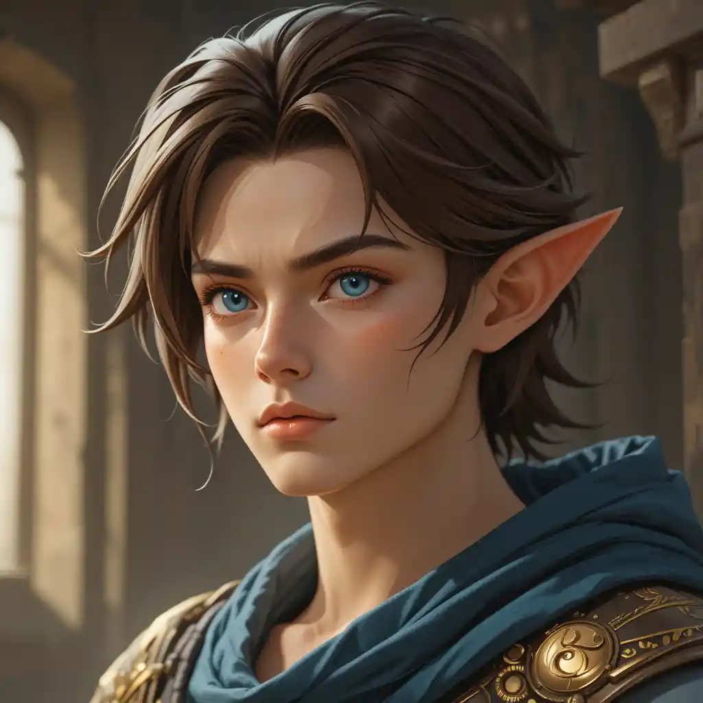 Young eliatrope man with blue eyes and light brown hair