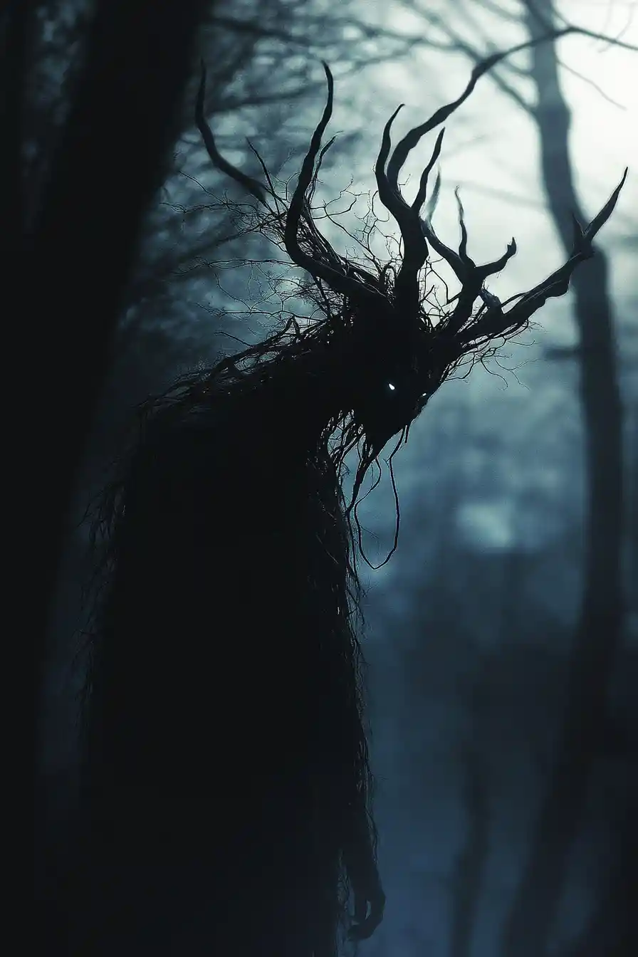 Cold precise presence emerging from the feared dark night