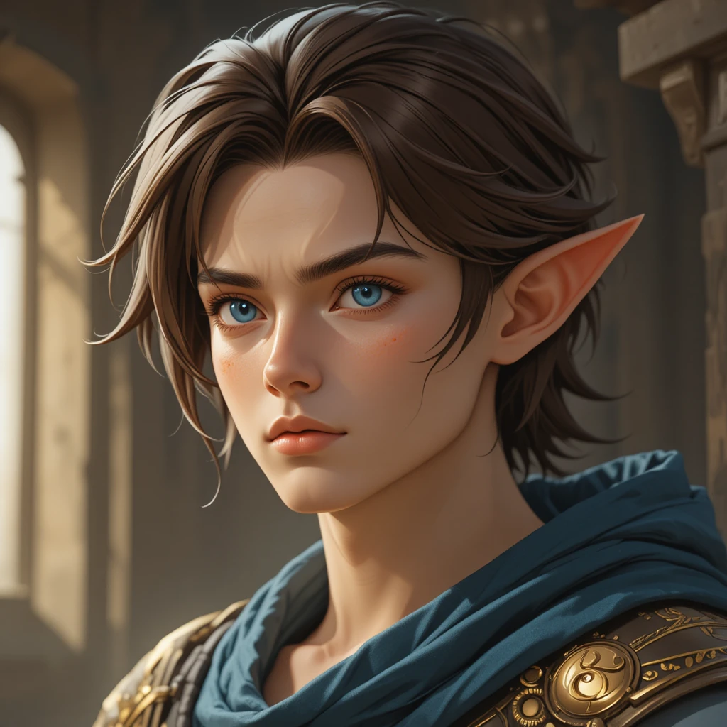 Young eliatrope man with blue eyes and light brown hair