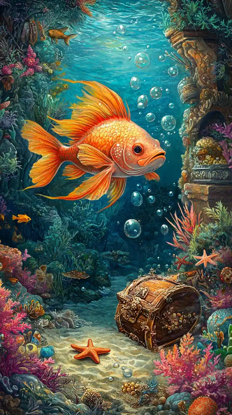 Tierno pez con garras explora un colorido mundo submarino