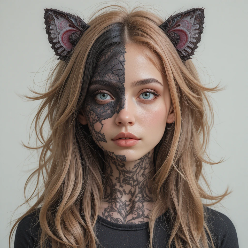 Diseño realista de personaje híbrido entre humano y pulga