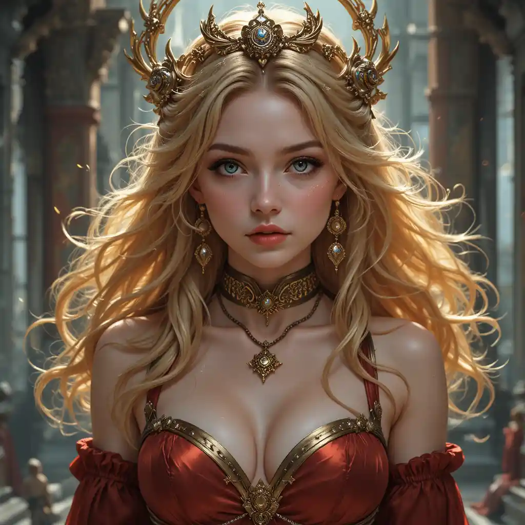 Joven diosa en un universo de fantasía inspirado en el anime