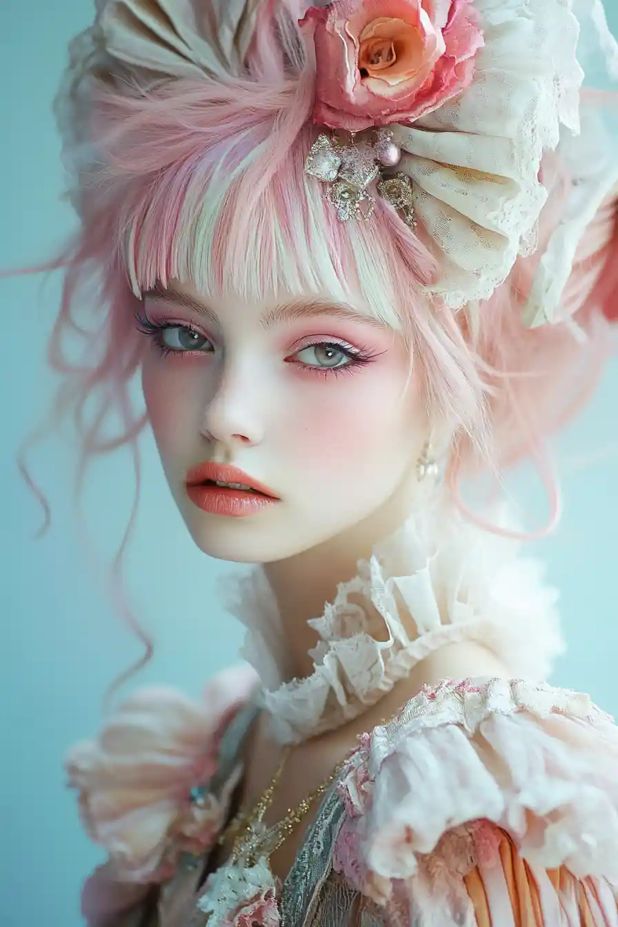 Whimsical pastel fairy in colorful fantasy illustration