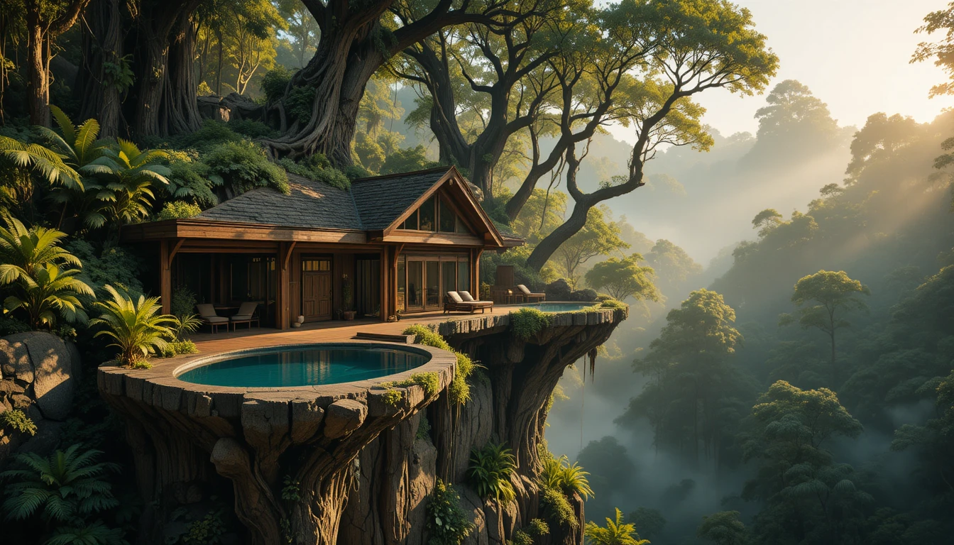 Luxuriöses Baumhaus mit Infinity-Pool im üppigen Regenwald