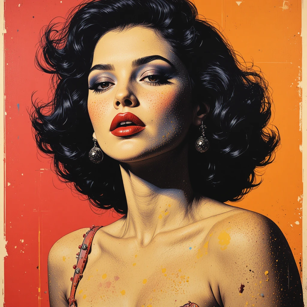 Póster retro de arte pop inspirado en la estética clásica de Warhol
