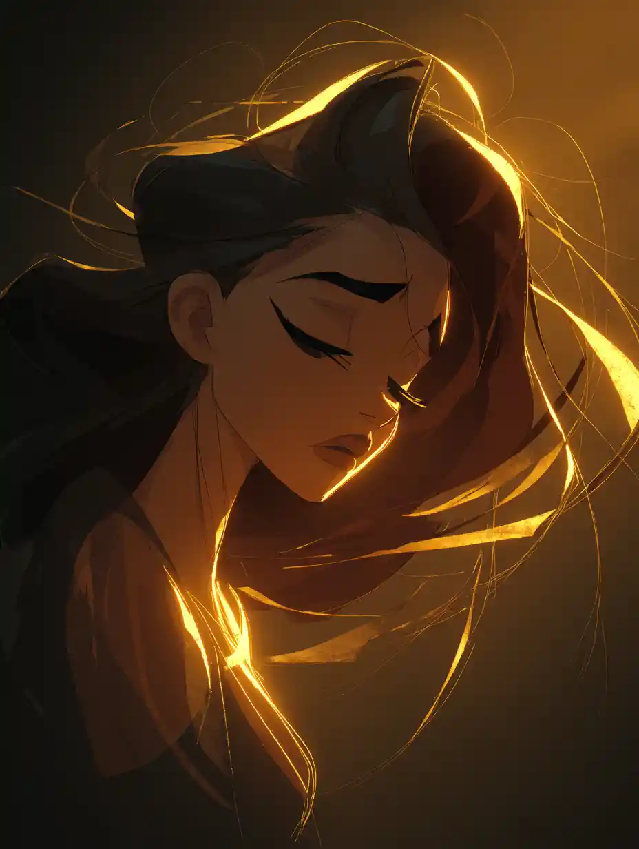 Surreal close up of a transparent woman in sandstorm