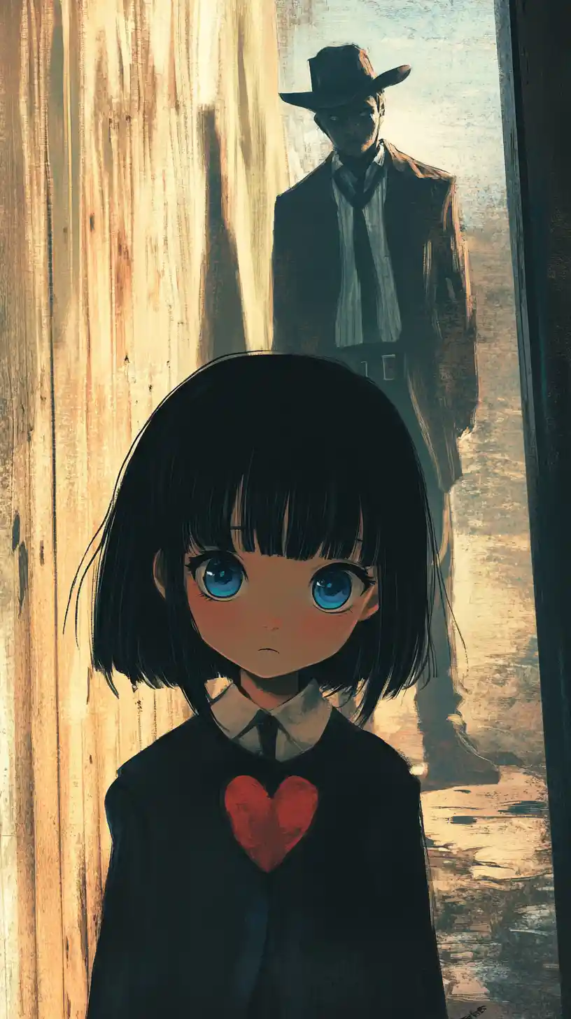 Melancholic Japanese schoolgirl standing in a shadowy alleyway