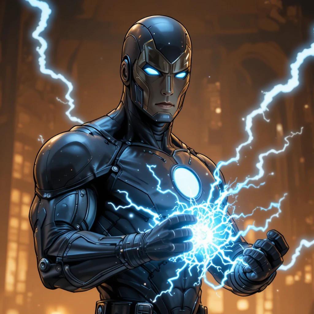 British male superhero with invisibility and electric powers