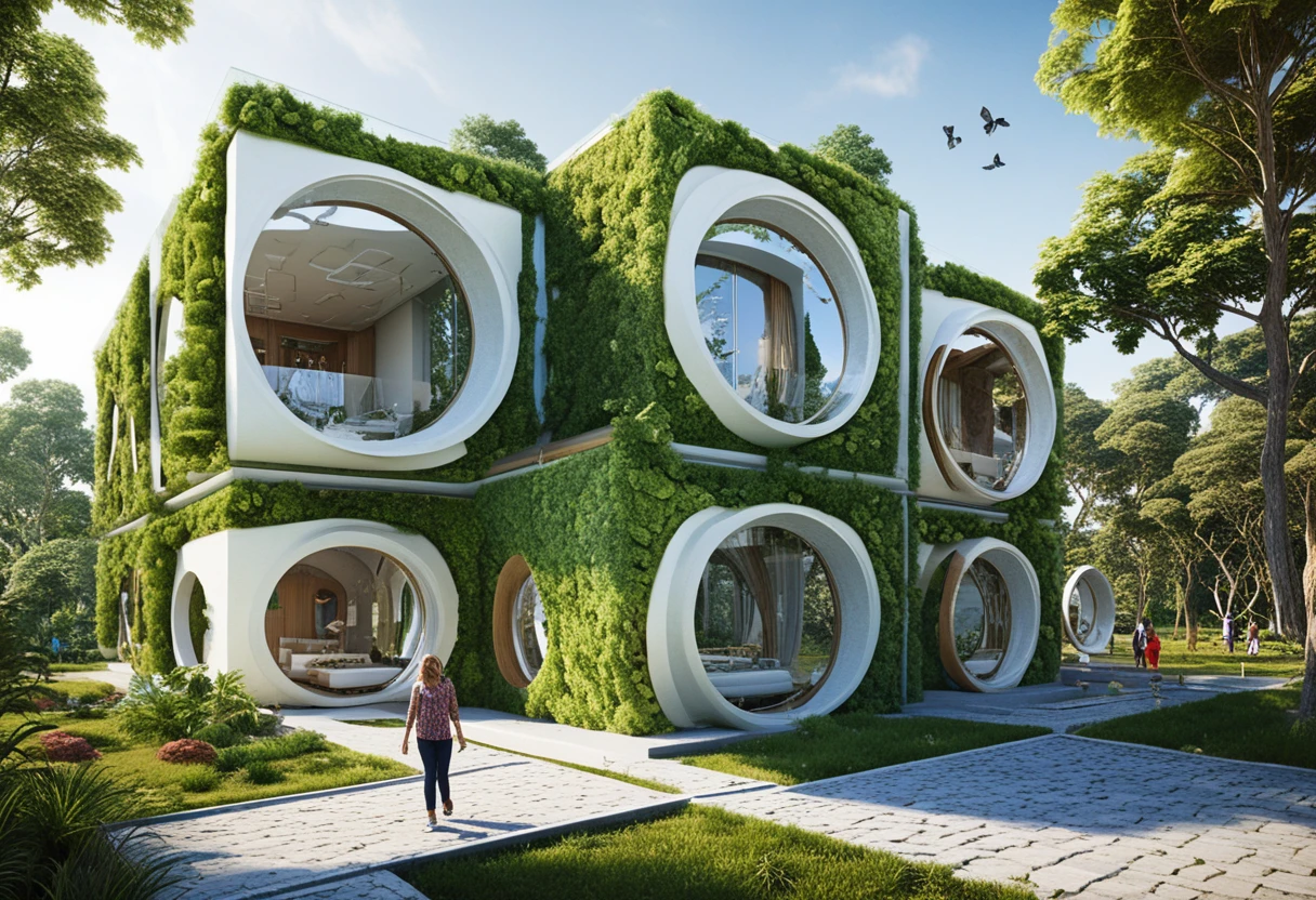 Organic architectural form inspired by universal geometric proportions