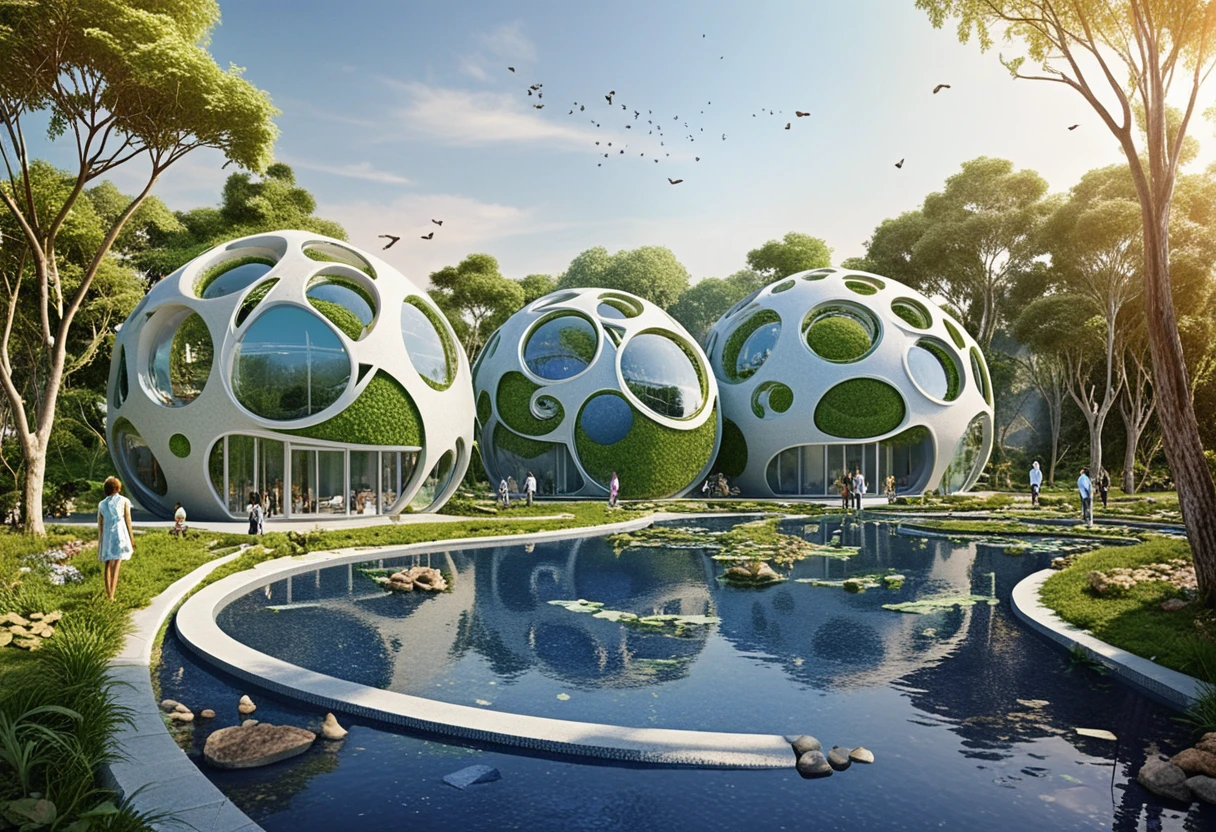 Abstract bio architecture structure inspired by universal geometry