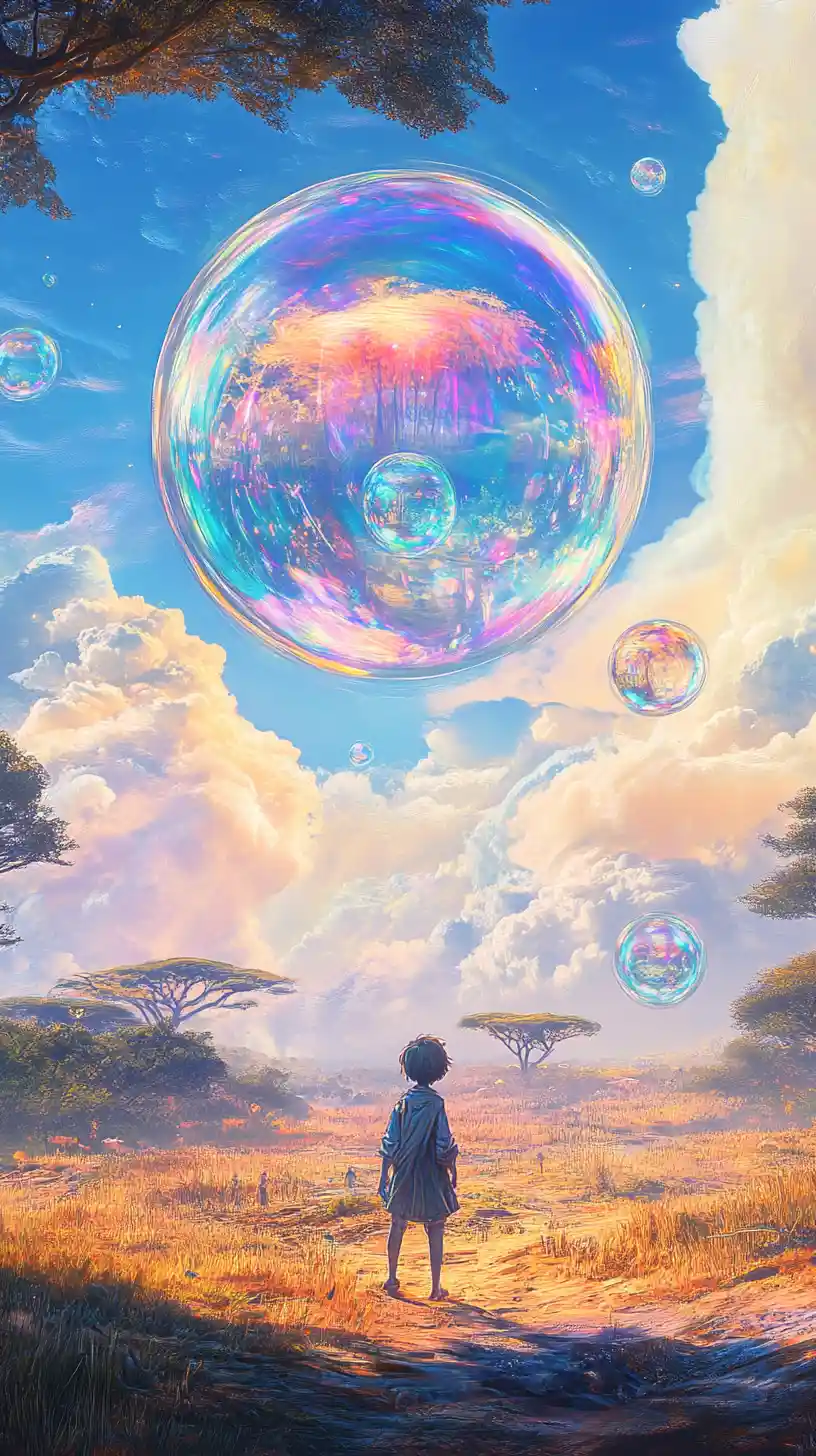 Ricordi colorati che fluttuano sopra un’immensa savana africana