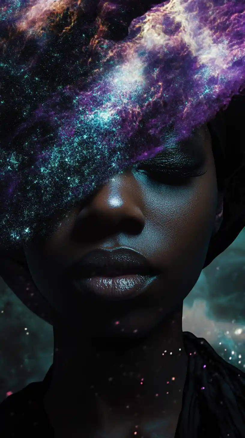 Afrofuturistischer göttlicher Mann, der Liebes- und Todeszauber weglacht