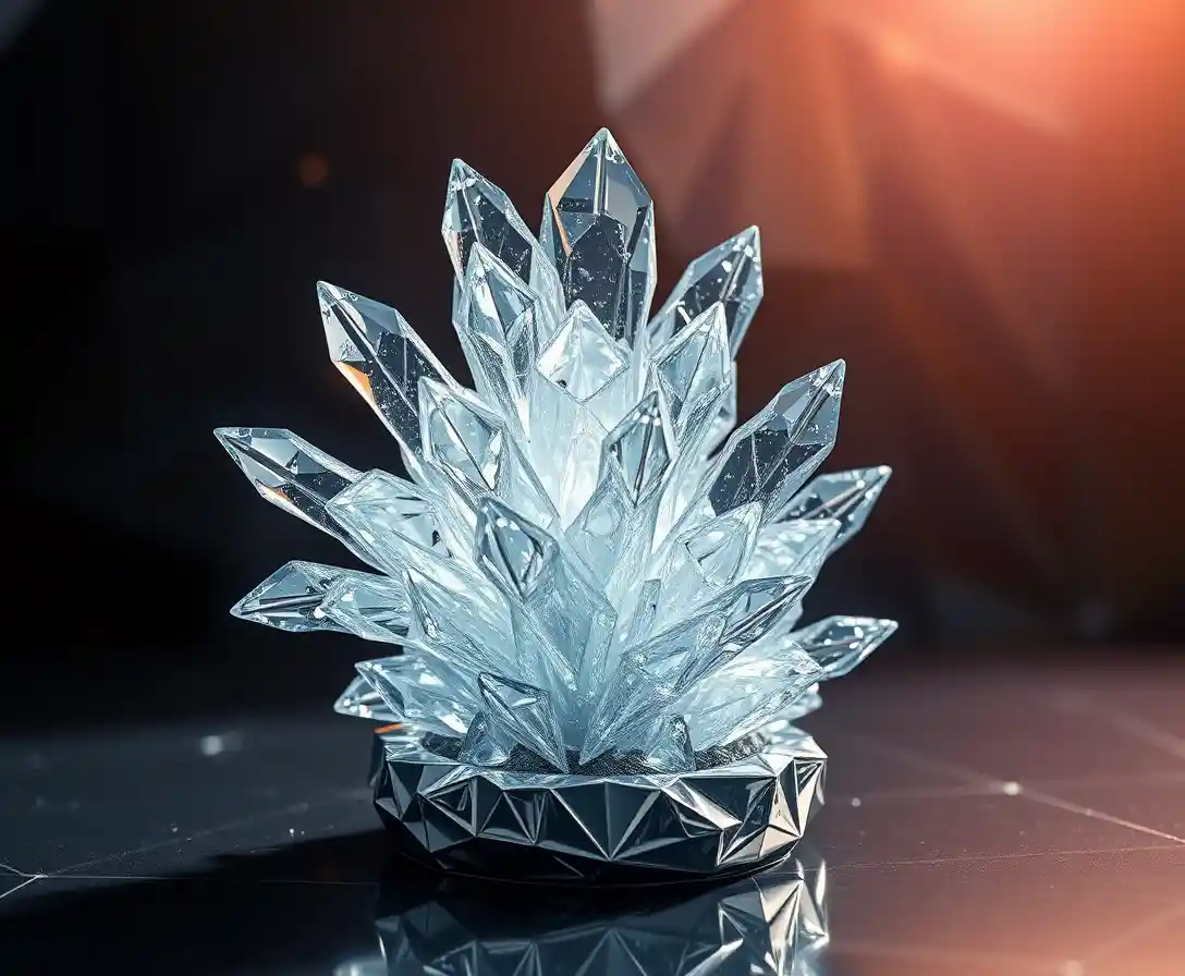 Organic crystalline structure emerging from metallic base