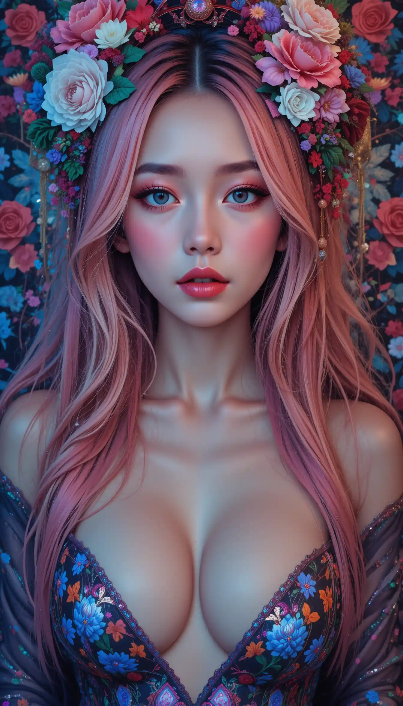 飄渺日系風格的異世界女子肖像