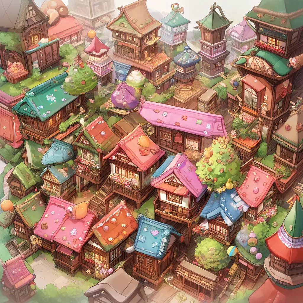 Cozy Felt Miniature Village With Pastel Houses And Wool Trees