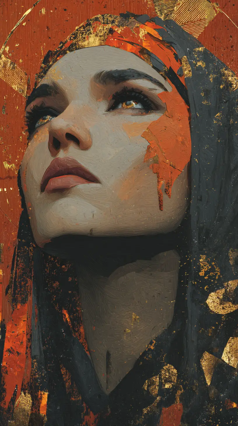 Mystical Female Creator Goddess In Colorful Fantasy Portrait