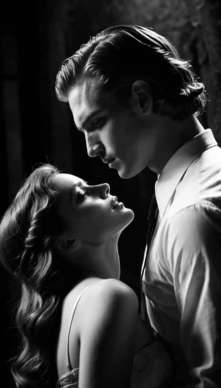 Bacio Appassionato in Primo Piano in Antico Scenario di Pietra