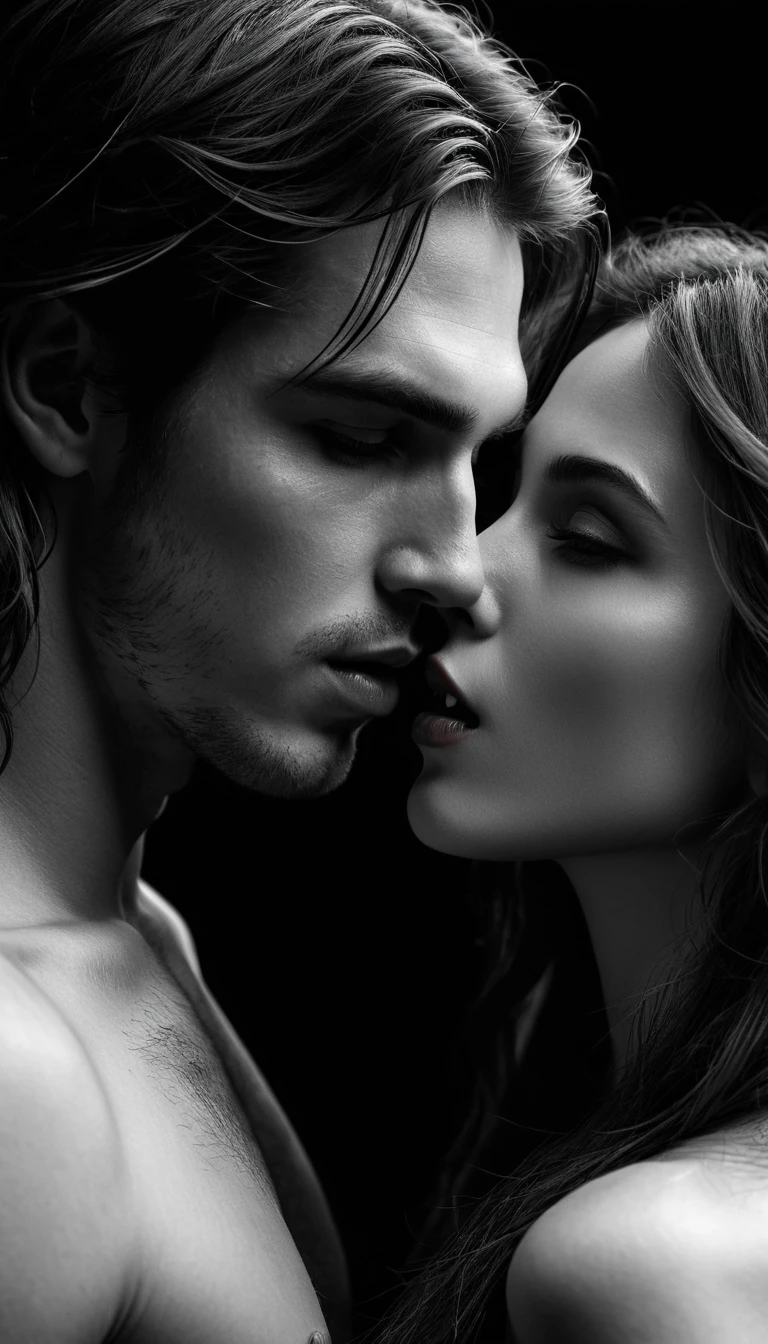 Sensuale primo piano di una vampira tra antiche rovine