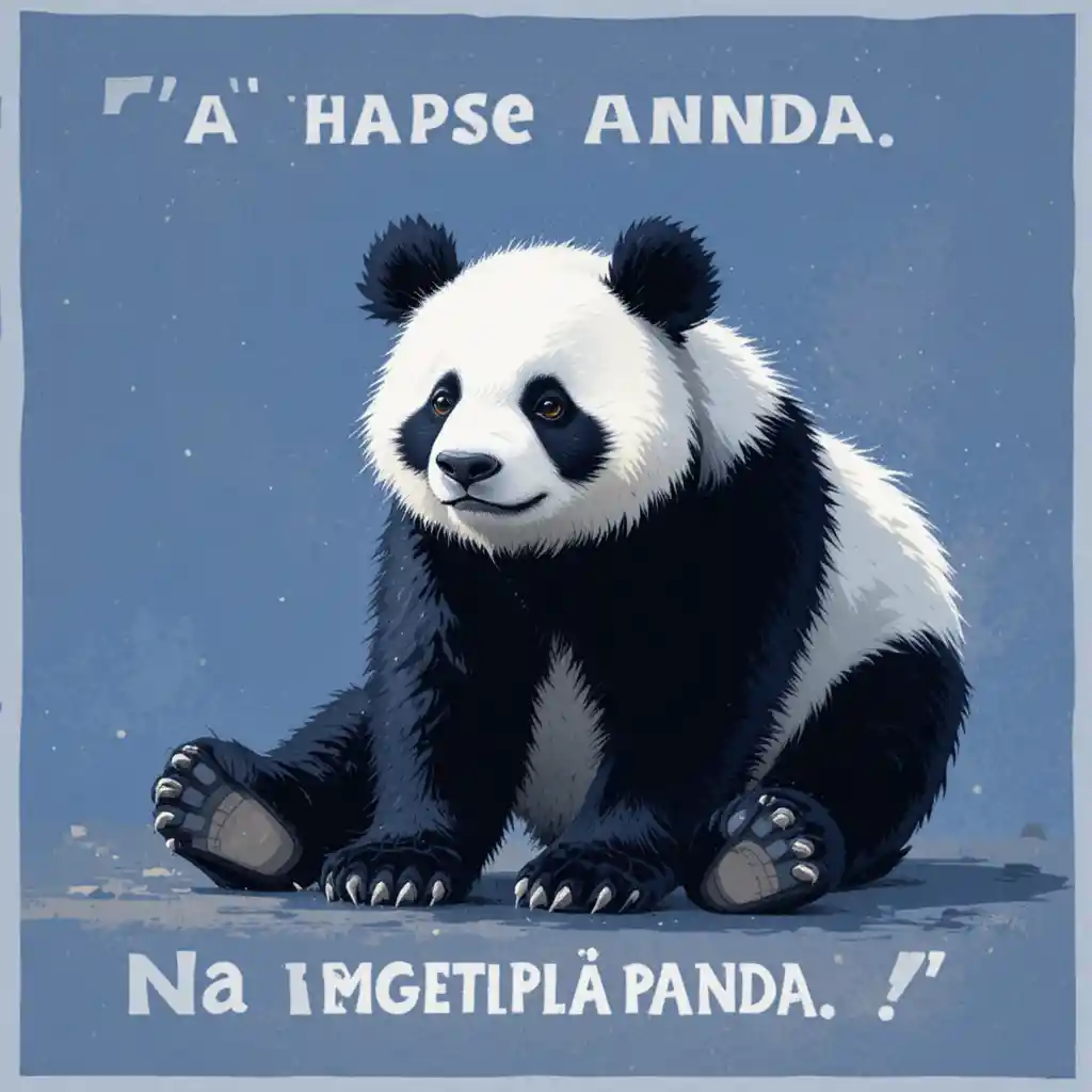 Cute cartoon panda as a playful language learning subject