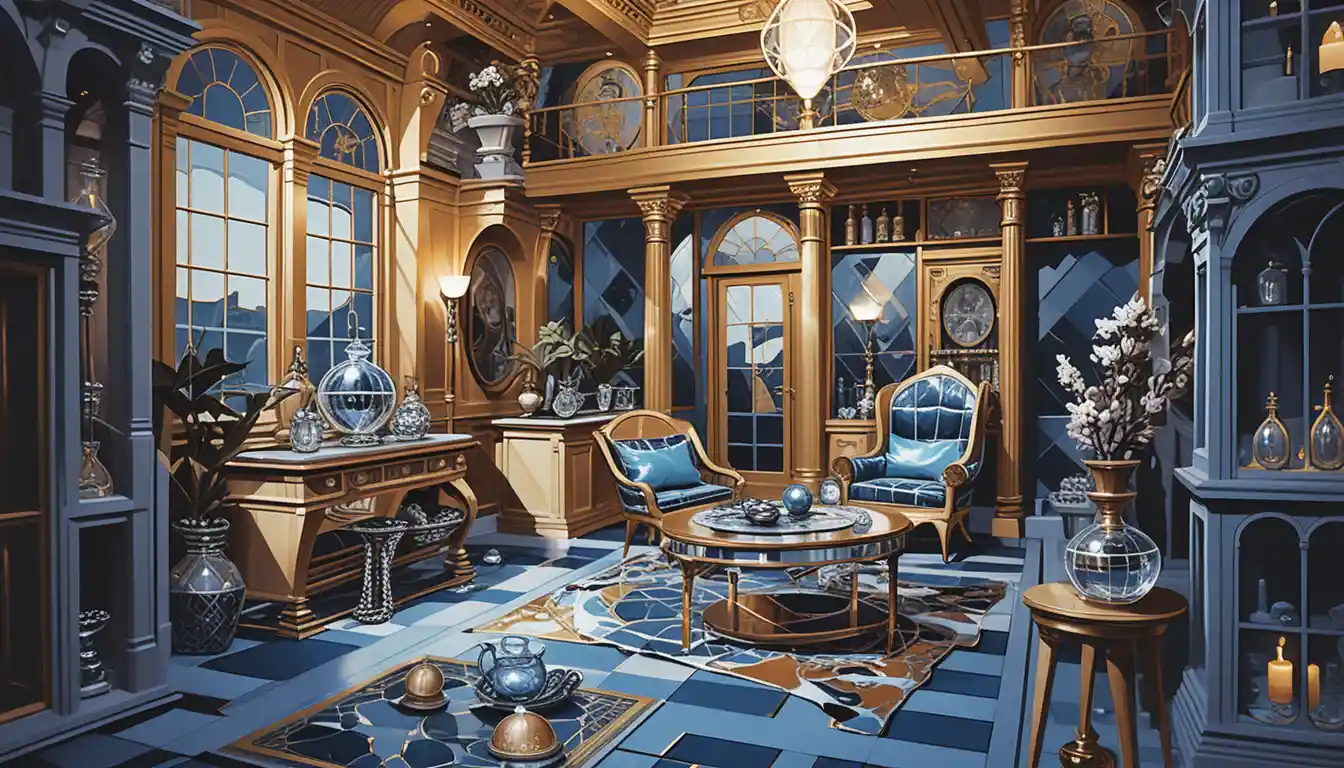 Fantasy Two Story Merchant House Diorama Interior Cutaway