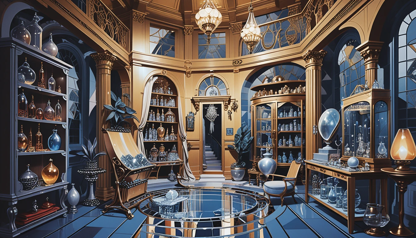 Diorama di casa di mercante fantasy con interni a vista