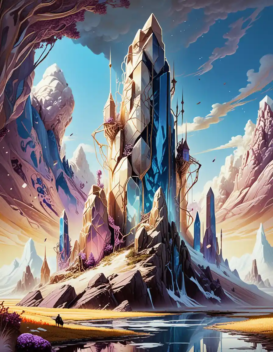 Fantastical Crystal Landscape In A Magical World