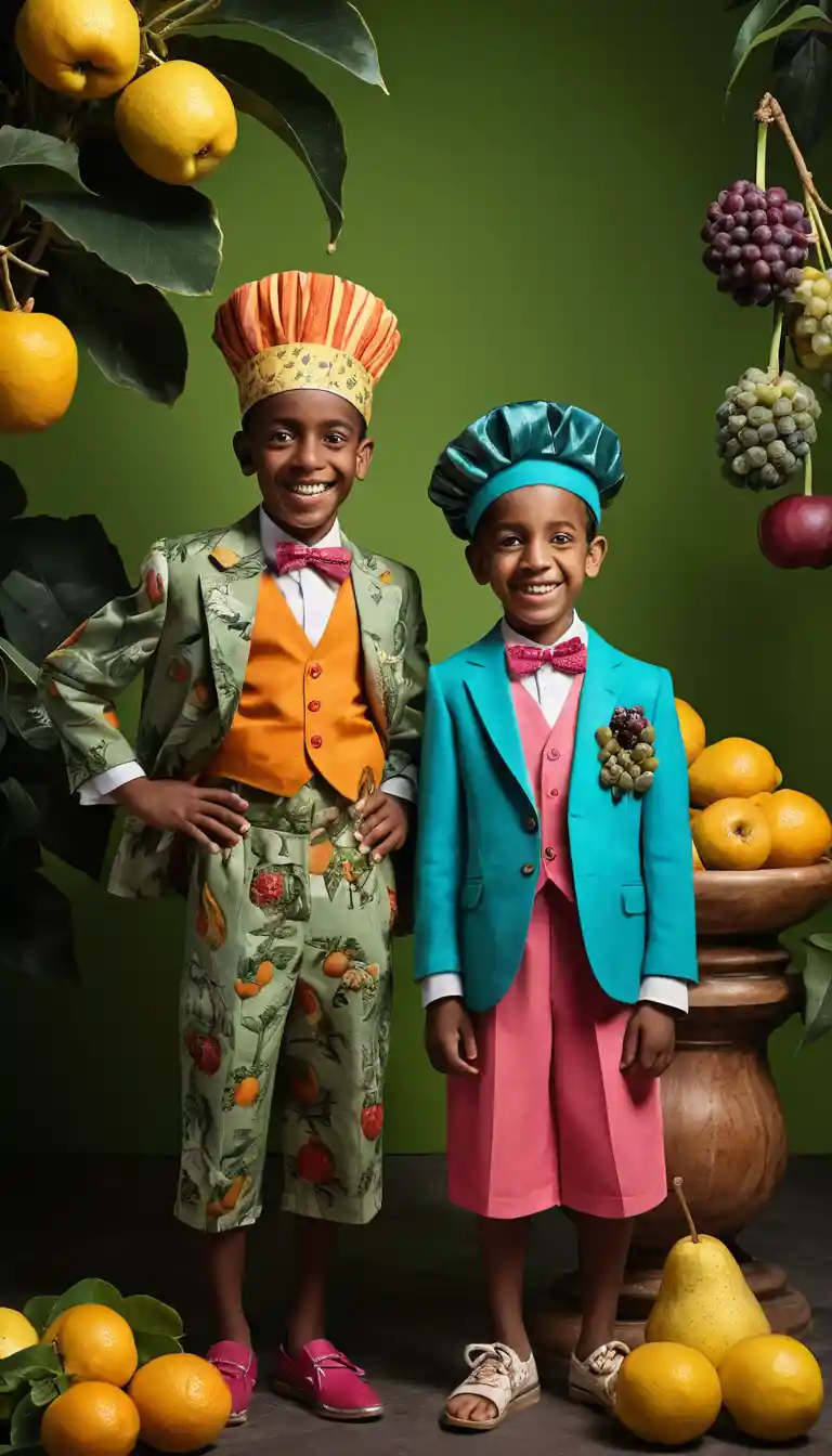 Abstract royal portrait in a luxurious nature inspired costume