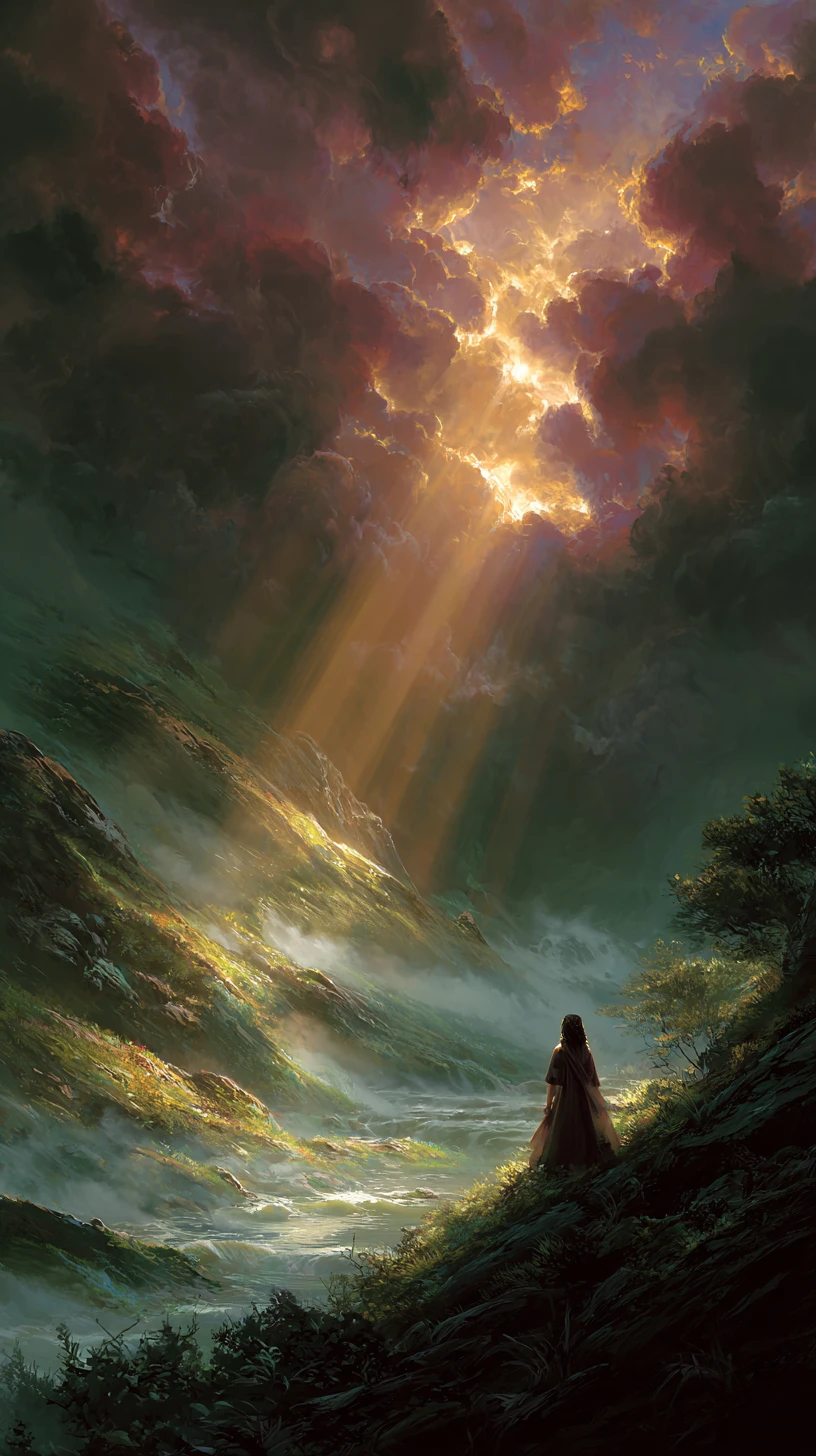 Great Mother spirit embracing rivers oceans and gentle hills
