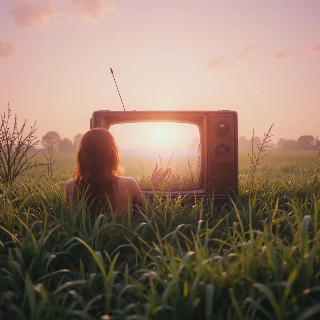 Television Screen With Urgent Message To Turn It Off