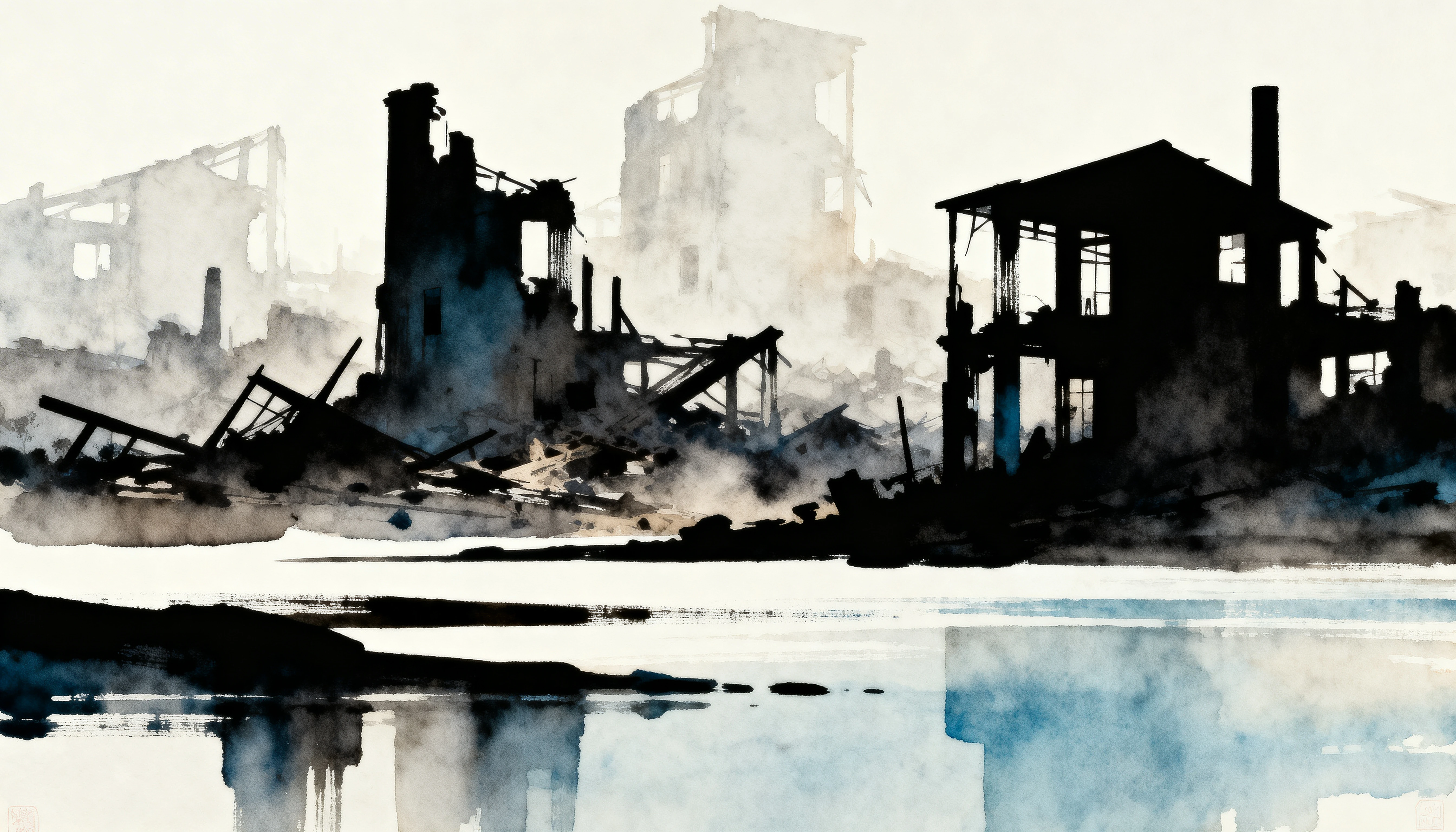 Serene Abstract Landscape With Subtle Catastrophic Dereliction