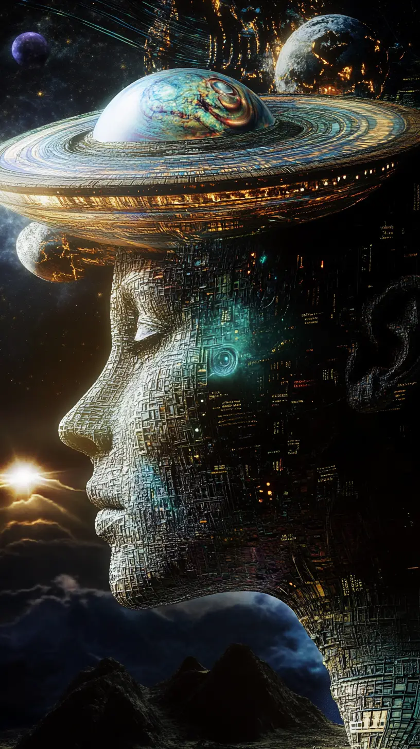 Spaceships Emerging In Mysterious Outer Space Scene