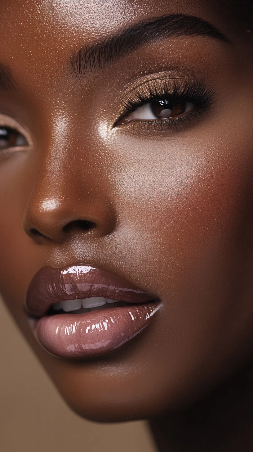 Extremes Beauty‑Close-up‑Porträt einer Schwarzen Frau