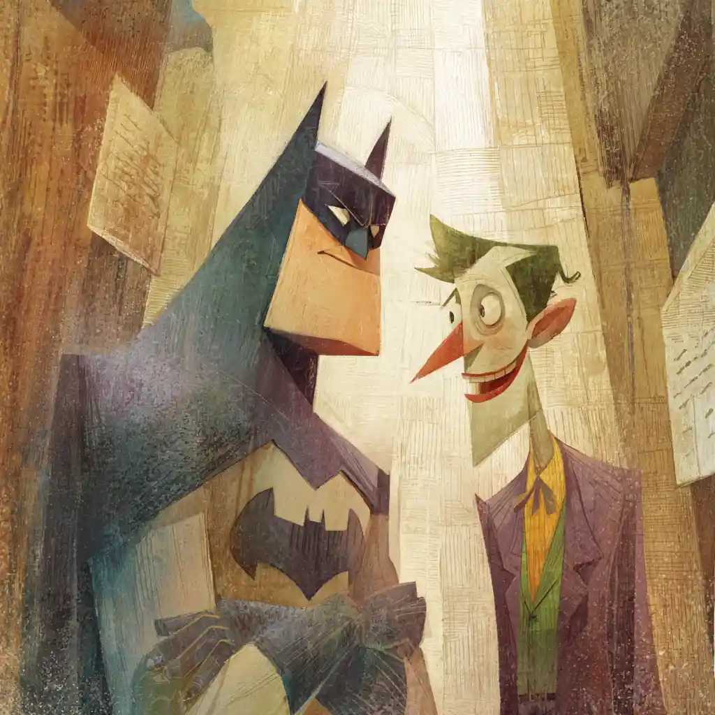 Surreal Gotham city rising like a misty cathedral of light