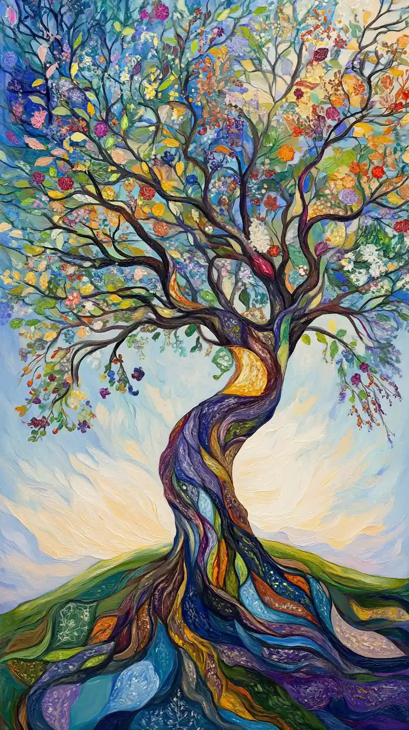 Impressionistic Tree Of Life Showing The Changing Seasons