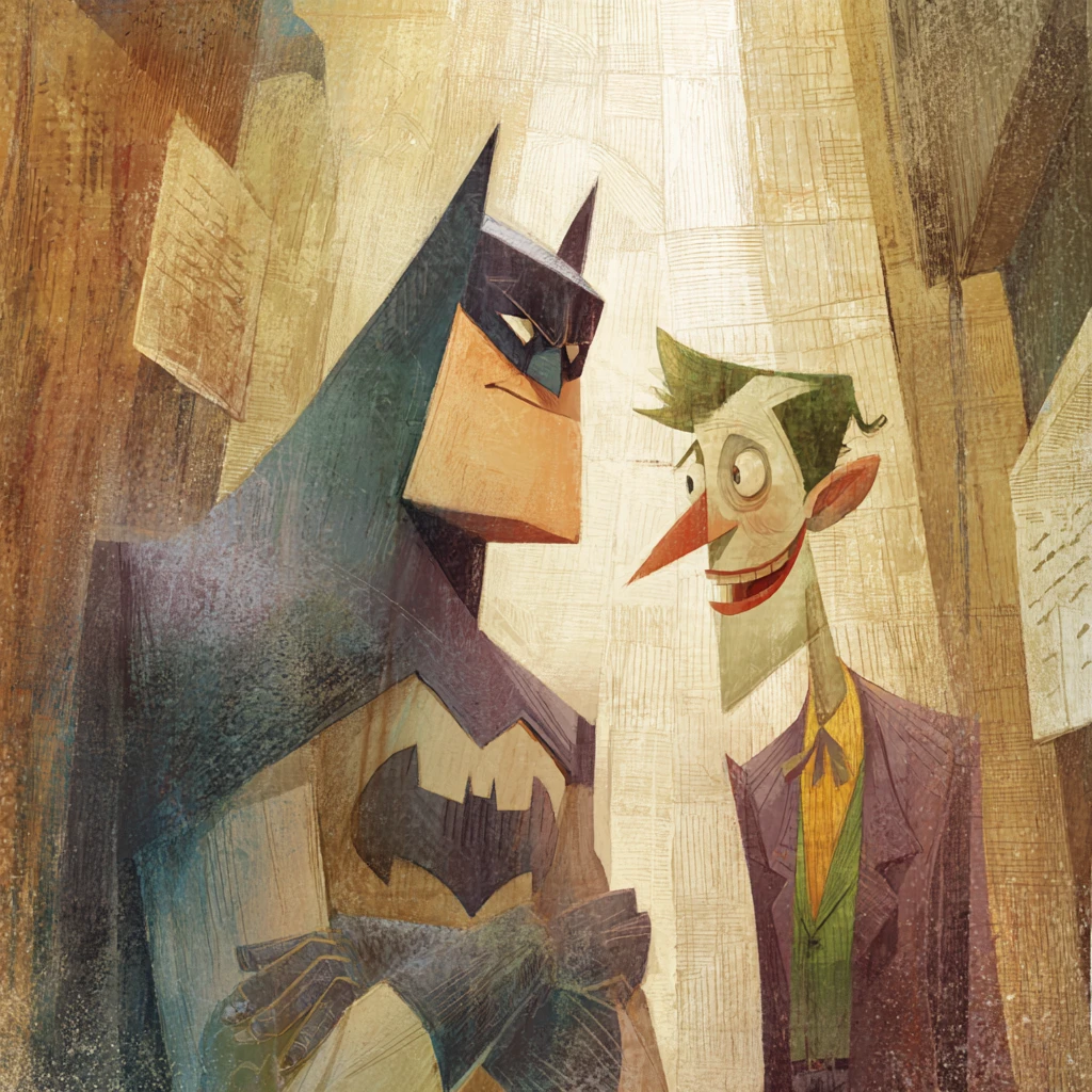 Surreal Gotham city rising like a misty cathedral of light