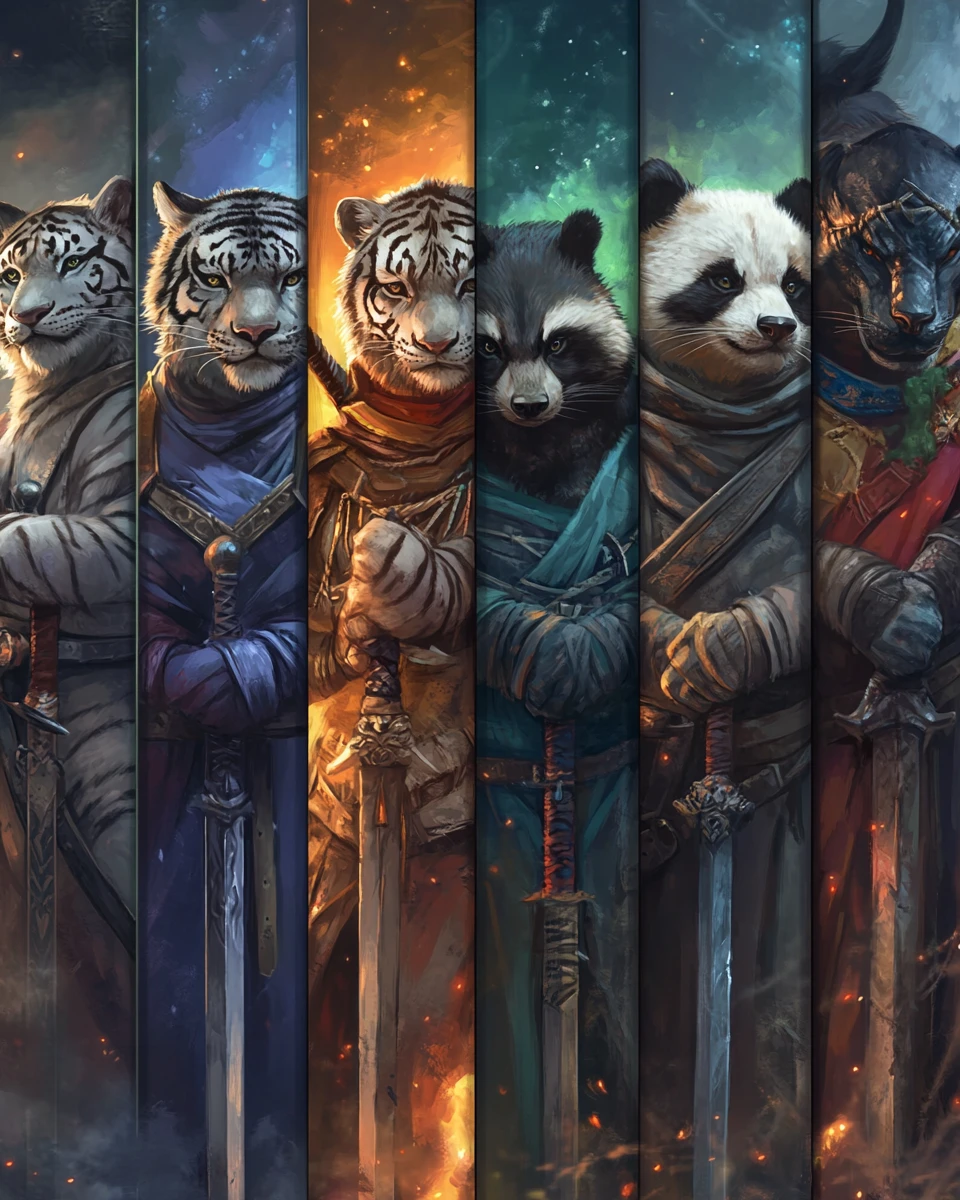 Épico Elenco de Aventureros Animales Antropomórficos