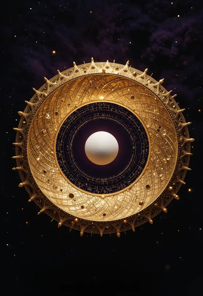 Golden spiral of cosmic memories in deep violet void