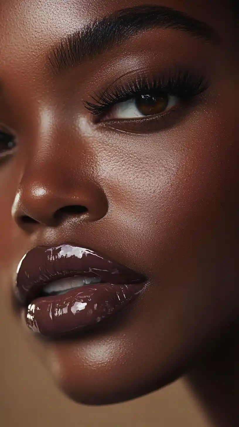 Retrato de beleza em close extremo de uma mulher negra