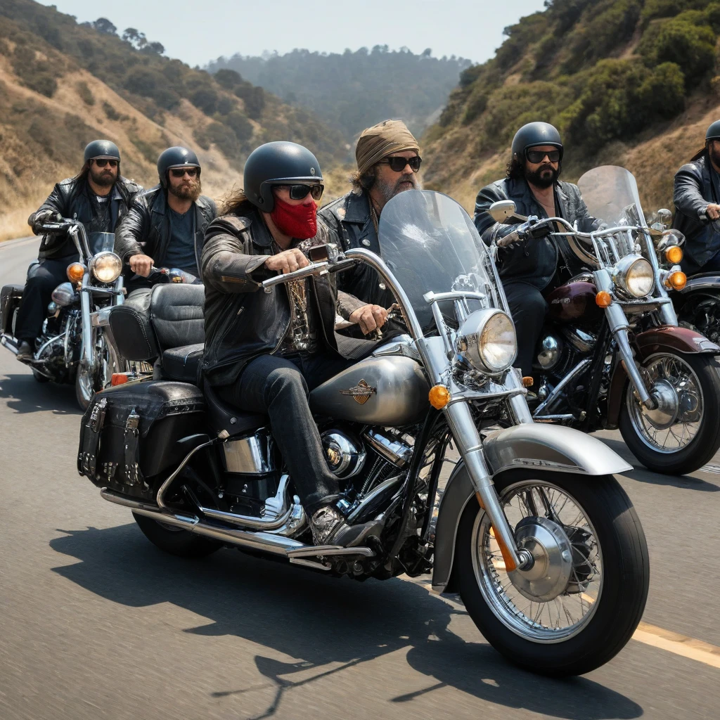 Motoristas forajidos recorren las calles brumosas de California al amanecer