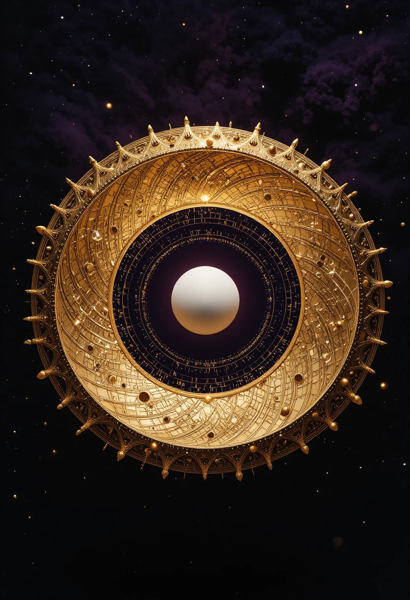 Golden spiral of cosmic memories in deep violet void