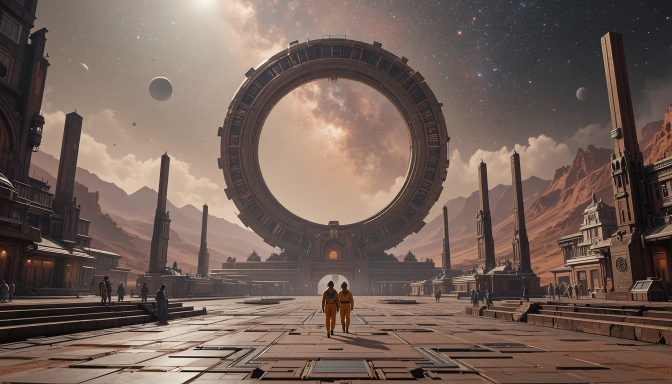 Massive sci fi land ship crossing the martian plain