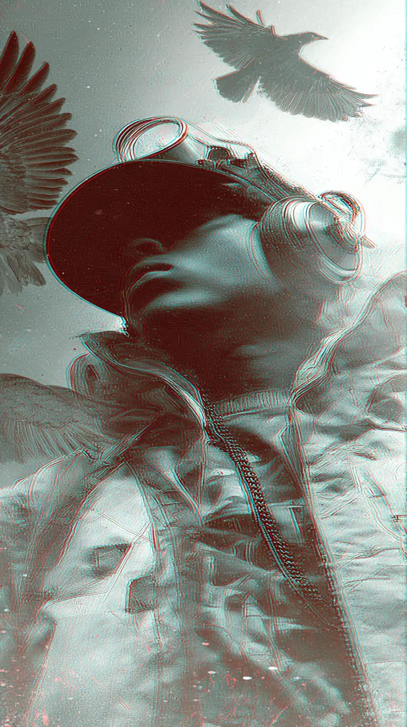 Man manipulating matter and words in an urban street